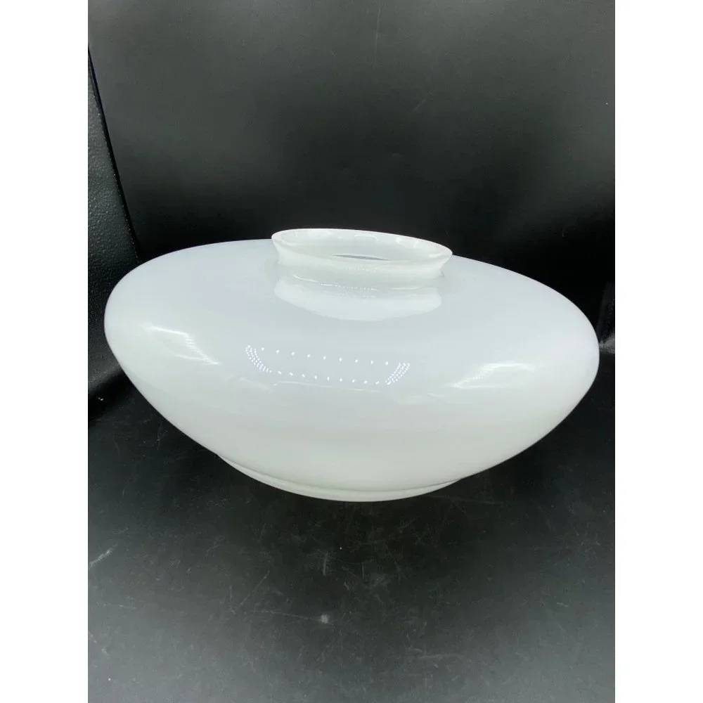 Vintage Art Deco White Glass Ceiling Globe, Light Shade Domed 11